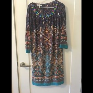 London Times paisley colorful kimono dress